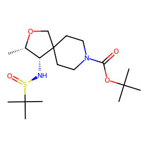 tert-Butyl (3S,4S)-4-(((R)-tert-butylsulfinyl)amino)-3-methyl-2-oxa-8-azaspiro[4.5]decane-8-carbox…