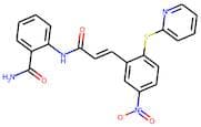 2-{3-[5-nitro-2-(2-pyridylthio)phenyl]prop-2-enoylamino}benzamide