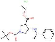(3R,4S)-1-tert-butyl 3-ethyl 4-(((R)-1-phenylethyl)amino)pyrrolidine-1,3-dicarboxylate hydrochlori…