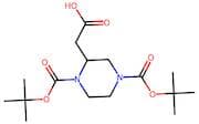 2-(1,4-Bis(tert-butoxycarbonyl)piperazin-2-yl)acetic acid
