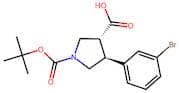 (3R,4S)-rel-4-(3-Bromophenyl)-1-(tert-butoxycarbonyl)pyrrolidine-3-carboxylic acid