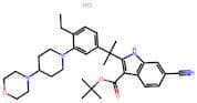tert-Butyl 6-cyano-2-(2-(4-ethyl-3-(4-morpholinopiperidin-1-yl)phenyl)propan-2-yl)-1H-indole-3-car…