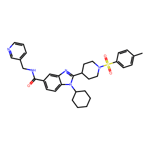 1-Cyclohexyl-N-(pyridin-3-ylmethyl)-2-(1-tosylpiperidin-4-yl)-1H-benzo[d]imidazole-5-carboxamide