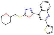 2-(((Tetrahydro-2H-pyran-2-yl)methyl)thio)-5-(2-(thiophen-2-yl)quinolin-4-yl)-1,3,4-oxadiazole