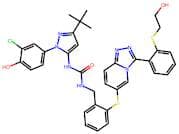 1-(3-(tert-Butyl)-1-(3-chloro-4-hydroxyphenyl)-1H-pyrazol-5-yl)-3-(2-((3-(2-((2-hydroxyethyl)thio)…