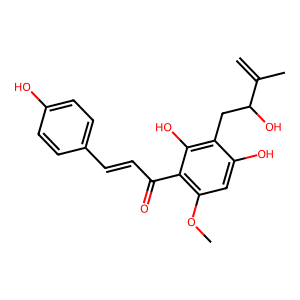 (E)-1-(2,4-Dihydroxy-3-(2-hydroxy-3-methylbut-3-en-1-yl)-6-methoxyphenyl)-3-(4-hydroxyphenyl)prop-…
