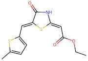 Ethyl (E)-2-((E)-5-((5-methylthiophen-2-yl)methylene)-4-oxothiazolidin-2-ylidene)acetate