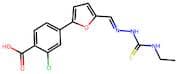2-Chloro-4-(5-((2-(ethylcarbamothioyl)hydrazineylidene)methyl)furan-2-yl)benzoic acid
