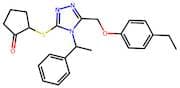 2-((5-((4-Ethylphenoxy)methyl)-4-(1-phenylethyl)-4H-1,2,4-triazol-3-yl)thio)cyclopentanone