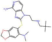2-((6-(Dimethylamino)benzo[d][1,3]dioxol-5-yl)thio)-1-(2-(neopentylamino)ethyl)-1H-imidazo[4,5-c]p…