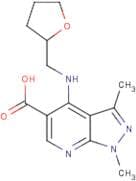 1,3-Dimethyl-4-[(tetrahydrofuran-2-ylmethyl)amino]-1H-pyrazolo[3,4-b]pyridine-5-carboxylic acid