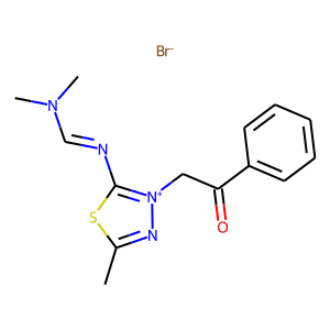 2-{[(dimethylamino)methylidene]amino}-5-methyl-3-(2-oxo-2-phenylethyl)-1,3,4-thiadiazol-3-ium brom…