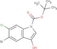 5-Bromo-6-chloro-3-hydroxy-1H-indole, N-BOC protected
