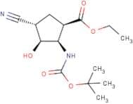 Ethyl (1R*,2R*,3S*,4S*)-2-(tert-butoxycarbonylamino)-4-cyano-3-hydroxycyclopentane-carboxylate