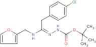 N'-[2-(4-Chlorophenyl)-1-[(furan-2-ylmethyl)amino]ethylidene]hydrazinecarboxylic acid tert-butyl e…