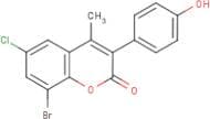 8-Bromo-6-chloro-3-(4’-hydroxyphenyl)-4-methylcoumarin