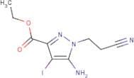 Ethyl 5-amino-1-(2-cyanoethyl)-4-iodo-pyrazole-3-carboxylate