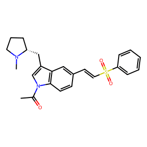 1-[3-[[(2R)-1-Methyl-2-pyrrolidinyl]methyl]-5-[(1E)-2-(phenylsulfonyl)ethenyl]-1H-indol-1-yl]ethan…