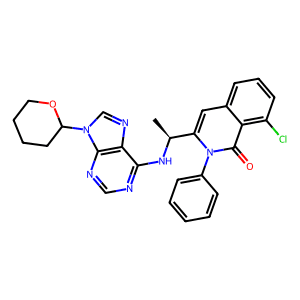 8-Chloro-2-phenyl-3-((1S)-1-((9-(tetrahydro-2H-pyran-2-yl)-9H-purin-6-yl)amino)ethyl)isoquinolin-1…