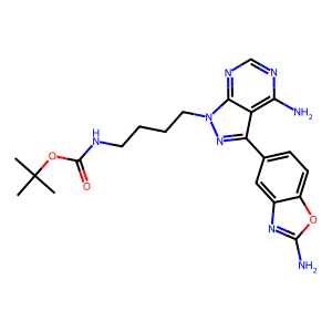 tert-Butyl (4-(4-amino-3-(2-aminobenzo[d]oxazol-5-yl)-1H-pyrazolo[3,4-d]pyrimidin-1-yl)butyl)carba…