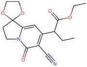 Ethyl 2-(6-cyano-5-oxo-2,3-dihydro-5H-spiro[indolizine-1,2'-[1,3]dioxolan]-7-yl)butanoate