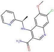 (R)-7-chloro-6-methoxy-4-((1-(pyridin-2-yl)ethyl)amino)quinoline-3-carboxamide