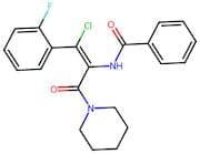 (Z)-N-(1-Chloro-1-(2-fluorophenyl)-3-oxo-3-(piperidin-1-yl)prop-1-en-2-yl)benzamide