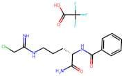 (2S)-5-(2-Chloroethanimidamido)-2-(phenylformamido)pentanamide trifluoroacetic acid salt
