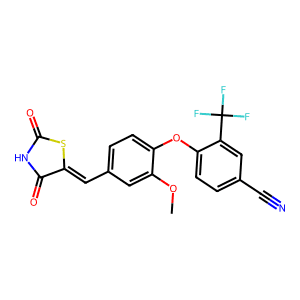 4-(4-((2,4-Dioxothiazolidin-5-ylidene)methyl)-2-methoxyphenoxy)-3-(trifluoromethyl)benzonitrile