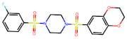 1-((2,3-Dihydrobenzo[b][1,4]dioxin-6-yl)sulfonyl)-4-((3-fluorophenyl)sulfonyl)piperazine