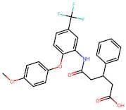 5-((2-(4-Methoxyphenoxy)-5-(trifluoromethyl)phenyl)amino)-5-oxo-3-phenylpentanoic acid