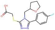 2-((5-(4-Fluorophenyl)-4-((tetrahydrofuran-2-yl)methyl)-4H-1,2,4-triazol-3-yl)thio)acetic acid