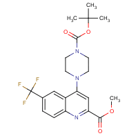 Methyl 4-(piperazin-1-yl-N-BOC protected)-6-(trifluoromethyl)quinoline-2-carboxylate