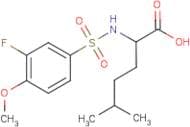 2-[(3-Fluoro-4-methoxyphenyl)sulphonylamino]-5-methylhexanoic acid