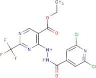 ethyl 4-{2-[(2,6-dichloro-4-pyridyl)carbonyl]hydrazino}-2-(trifluoromethyl)pyrimidine-5-carboxylate