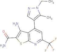 3-Amino-4-(1-ethyl-5-methyl-1H-pyrazol-4-yl)-6-(trifluoromethyl)thieno[2,3-b]pyridine-2-carboxamide