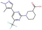 1-[4-(1,5-Dimethyl-1H-pyrazol-4-yl)-6-(trifluoromethyl)pyrimidin-2-yl]piperidine-3-carboxylic acid