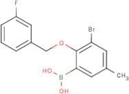 3-Bromo-2-(3'-fluorobenzyloxy)-5-methylphenylboronic acid