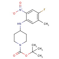 4-[(4-Fluoro-5-methyl-2-nitrophenyl)amino]piperidine, N1-BOC protected