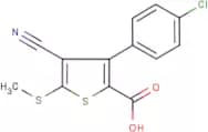 3-(4-Chlorophenyl)-4-cyano-5-(methylthio)thiophene-2-carboxylic acid