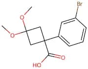 1-(3-Bromophenyl)-3,3-dimethoxycyclobutane-1-carboxylic acid