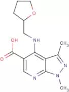 1,3-Dimethyl-4-[(tetrahydrofuran-2-ylmethyl)amino]-1H-pyrazolo[3,4-b]pyridine-5-carboxylic acid