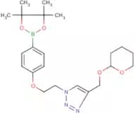4-(2-{4-[(Tetrahydro-2H-pyran-2-yloxy)methyl]-1H-1,2,3-triazol-1-yl}ethoxy)benzeneboronic acid, pi…