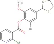 2-bromo-4-(1,3-dithiolan-2-yl)-6-methoxyphenyl 2-chloronicotinate