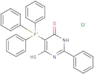6-mercapto-2-phenyl-5-(1,1,1-triphenylphosphonio)-3,4-dihydropyrimidin-4-one chloride