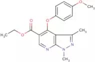Ethyl 1,3-dimethyl-4-(4-methoxyphenoxy)-1H-pyrazolo[3,4-b]pyridine-5-carboxylate
