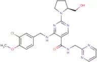 4-[(3-Chloro-4-methoxybenzyl)amino]-2-[(2S)-2-(hydroxymethyl)pyrrolidin-1-yl]-N-(pyrimidin-2-ylmet…