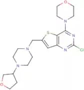 4-(2-Chloro-6-((4-(tetrahydrofuran-3-yl)piperazin-1-yl)methyl)thieno[3,2-d]pyrimidin-4-yl)morpholi…