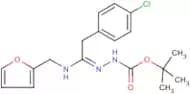 N'-[2-(4-Chlorophenyl)-1-[(furan-2-ylmethyl)amino]ethylidene]hydrazinecarboxylic acid tert-butyl e…