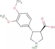 (3R,4S)-rel-4-(3,4-Dimethoxyphenyl)pyrrolidine-3-carboxylic acid hydrochloride